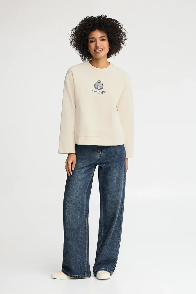 Nude straight-fit sweatshirt with Polo Club Nautic logo - Image 2