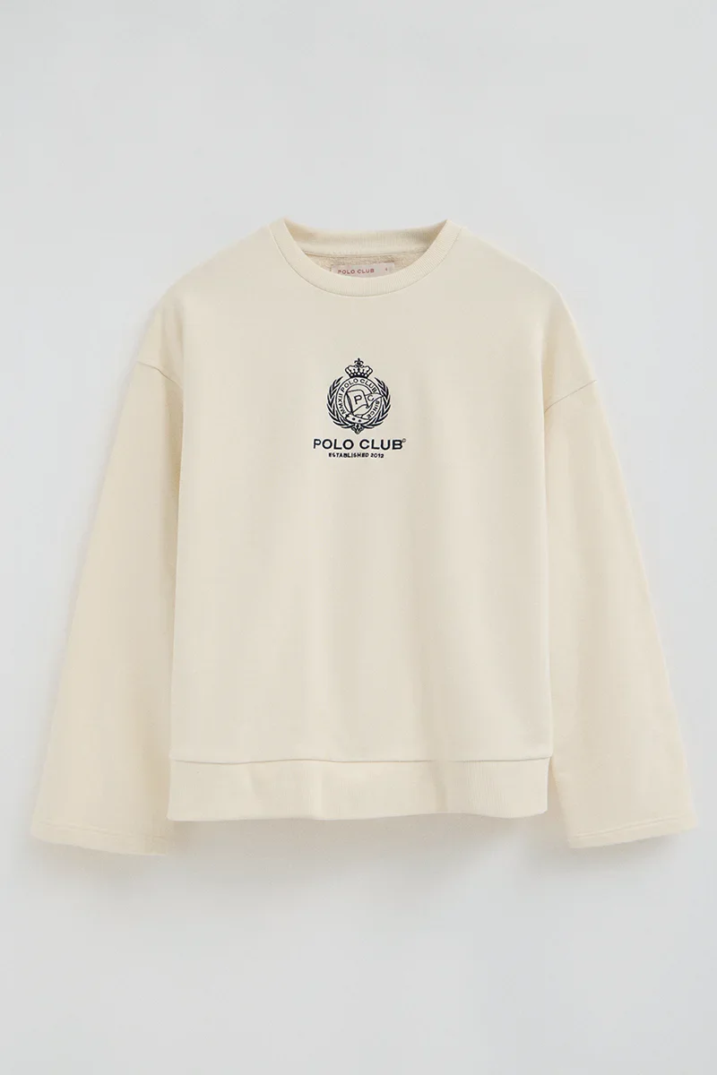 Nude straight-fit sweatshirt with Polo Club Nautic logo - Image 6