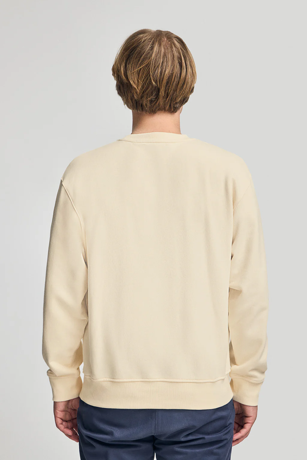 Nude round-neck oversize sweatshirt with Minimal Combo logo - Image 2