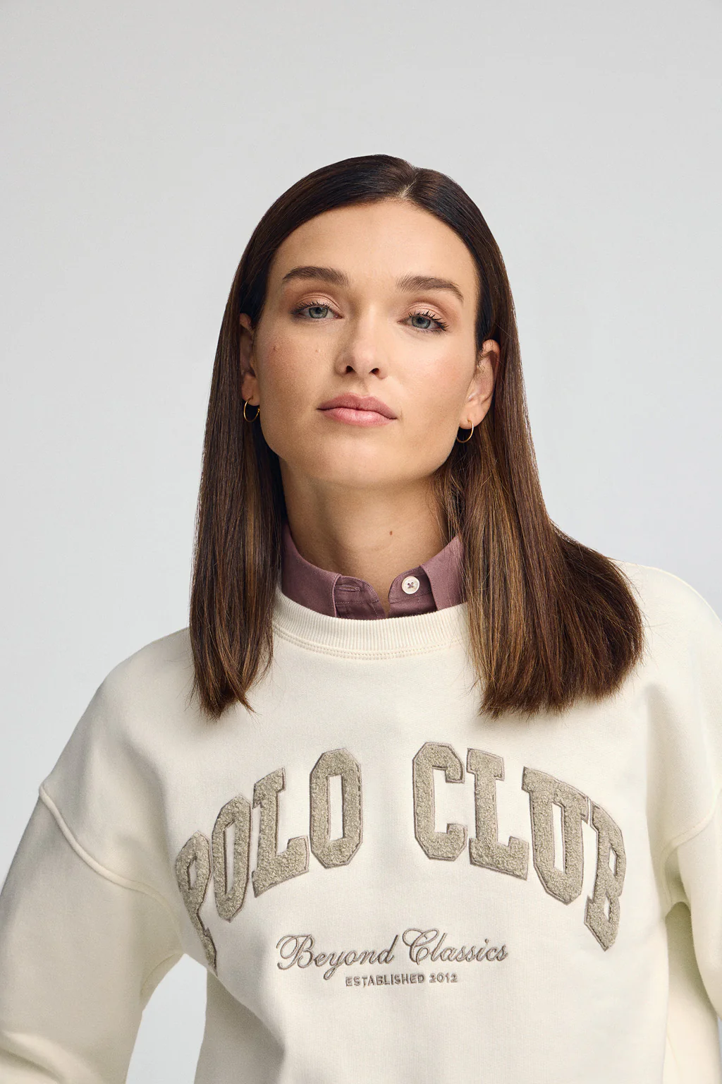 Nude wide-fit sweatshirt with Established 2012 Polo Club logo - Image 2