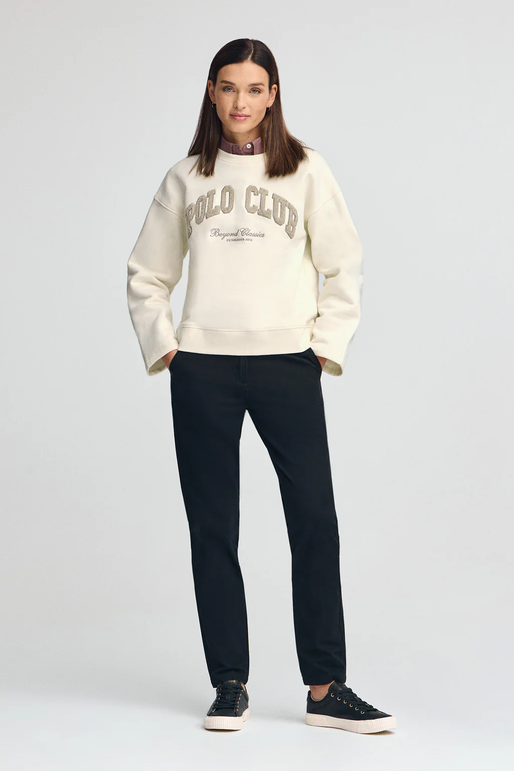 Nude wide-fit sweatshirt with Established 2012 Polo Club logo - Image 3