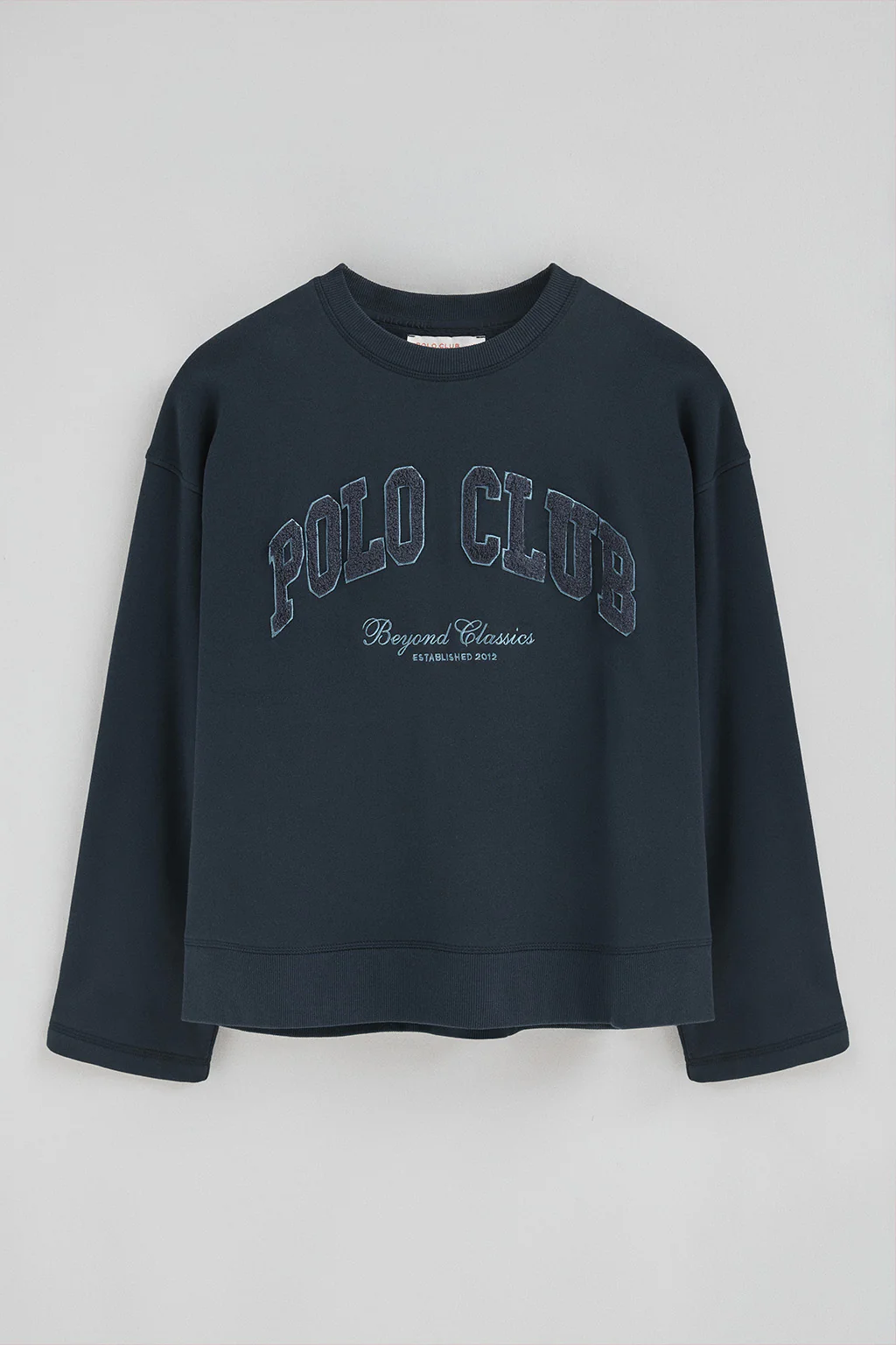 Navy-blue wide-fit sweatshirt with Established 2012 Polo Club logo - Image 6