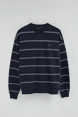 Navy-blue striped sweatshirt with Polo Club patch - Image 10
