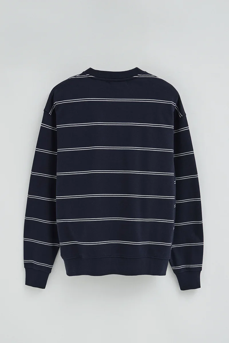Navy-blue striped sweatshirt with Polo Club patch - Image 8