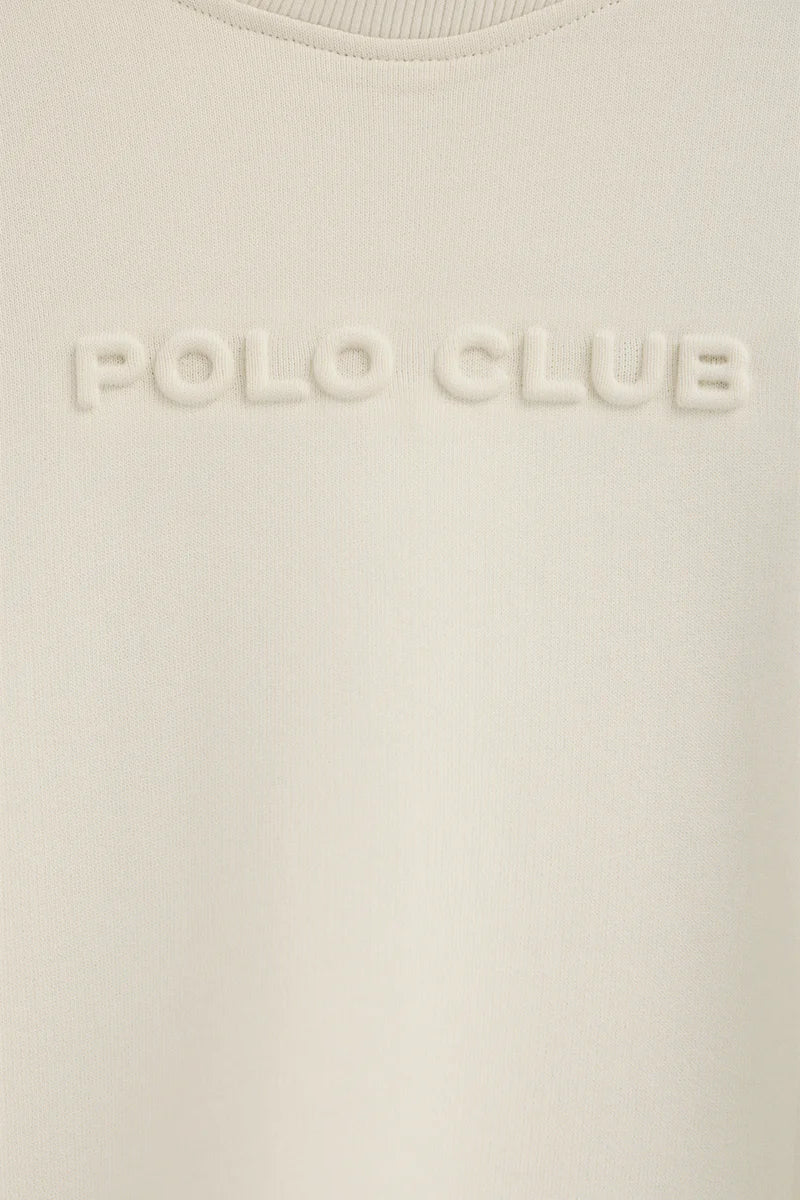 Nude loose-fit sweatshirt with Polo Club raised logo - Image 6