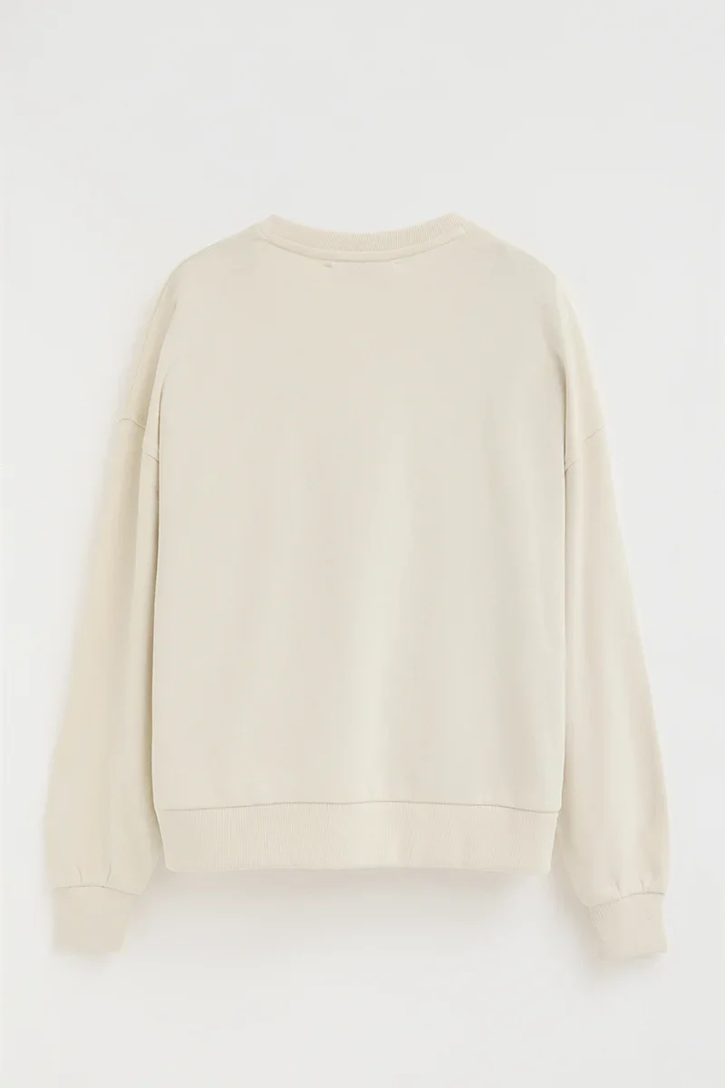 Nude loose-fit sweatshirt with Polo Club raised logo - Image 7