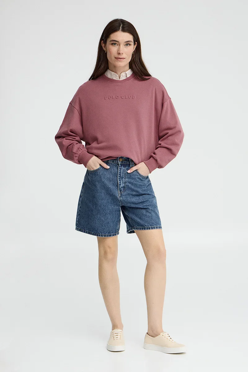 Pink loose-fit sweatshirt with Polo Club raised logo - Image 3