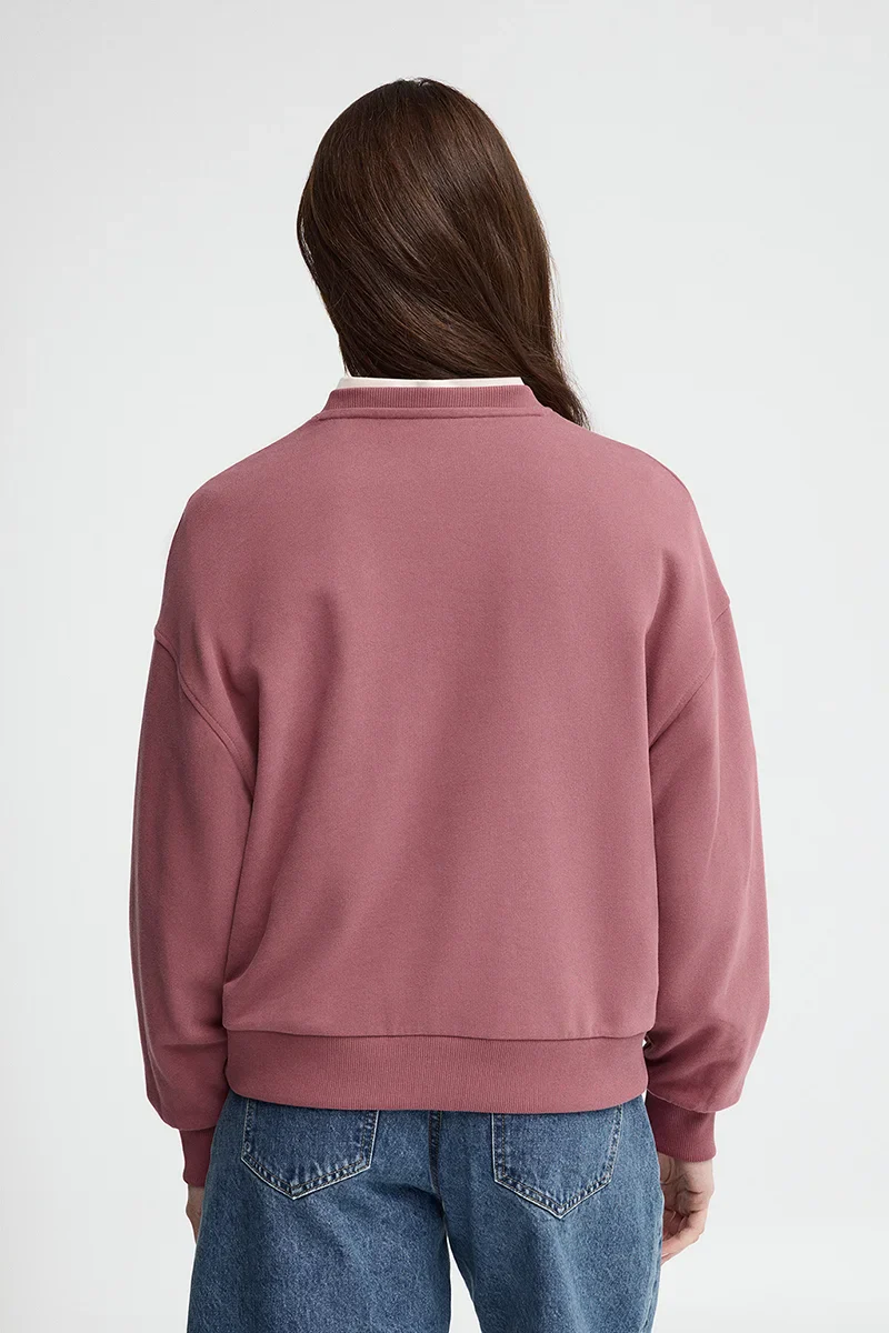 Pink loose-fit sweatshirt with Polo Club raised logo - Image 5