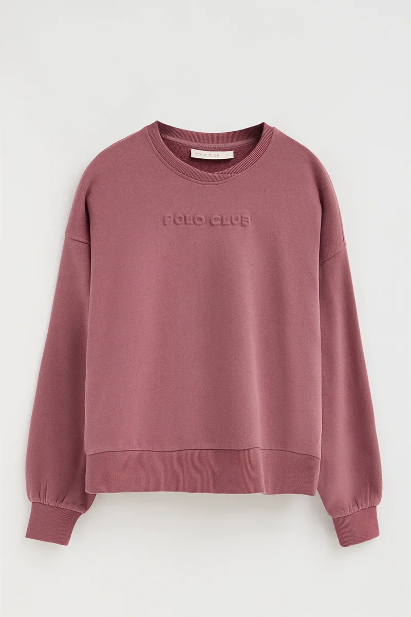 Pink loose-fit sweatshirt with Polo Club raised logo - Image 6