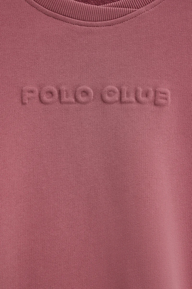 Pink loose-fit sweatshirt with Polo Club raised logo - Image 7