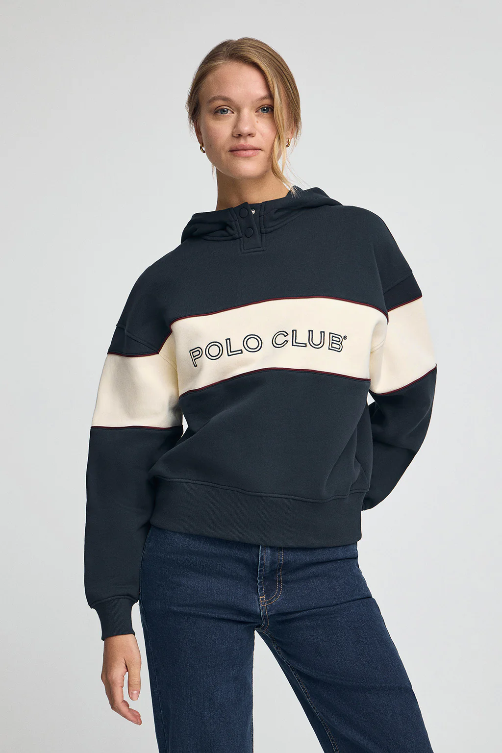 Navy-blue hoodie with Polo Club logo - Image 2