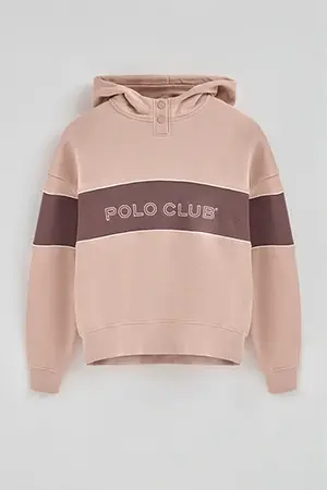Pale-pink hoodie with Polo Club logo - Image 10