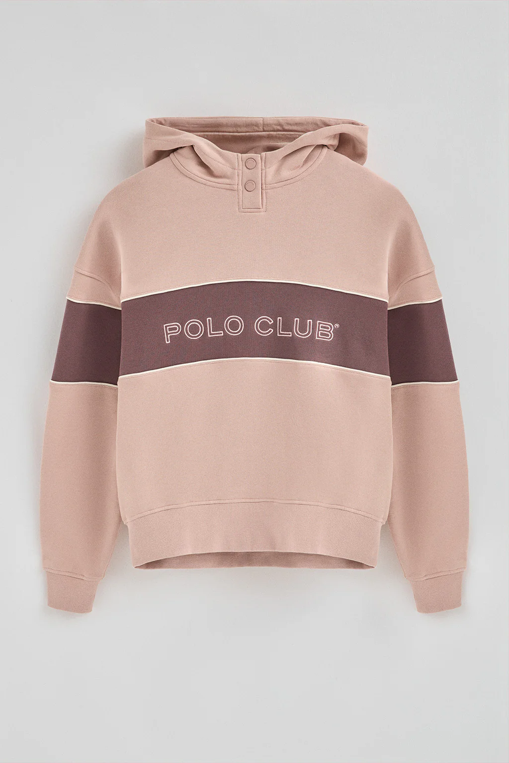 Pale-pink hoodie with Polo Club logo - Image 9