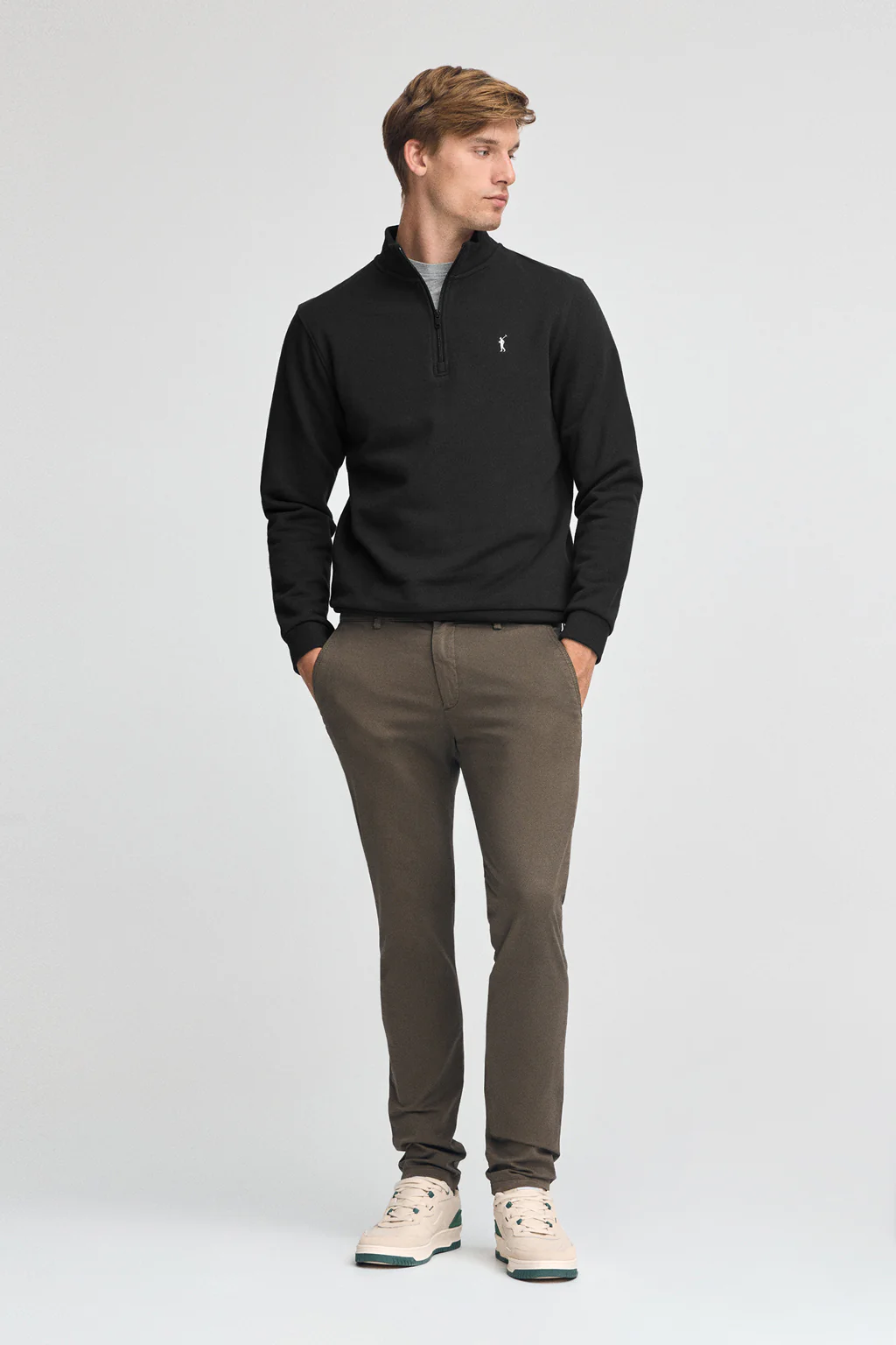 Black half-zip sweatshirt with Rigby Go logo - Image 3