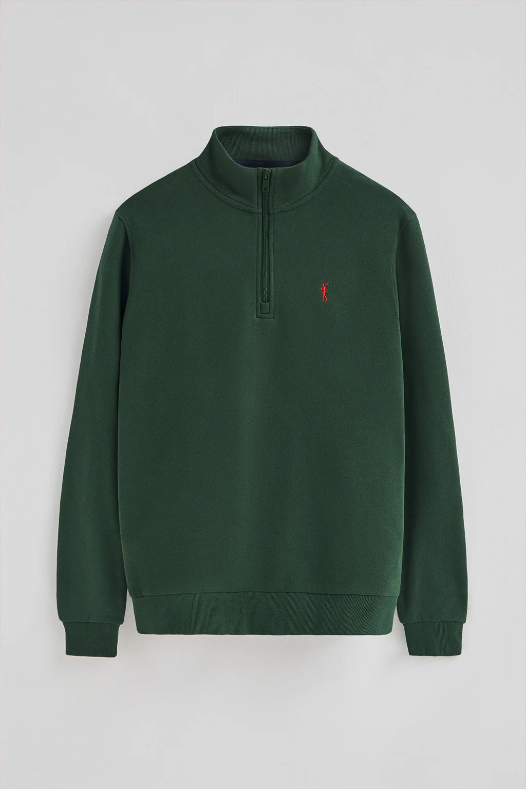 Bottle-green half-zip sweatshirt with Rigby Go logo - Image 5