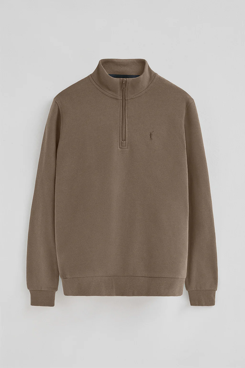 Brown half-zip sweatshirt with Rigby Go logo - Image 5
