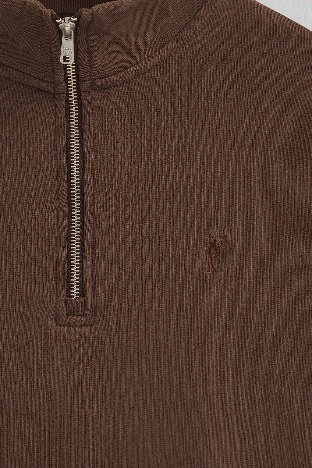 Dark-brown half-zip sweatshirt with washed effect and Rigby Go logo - Image 6