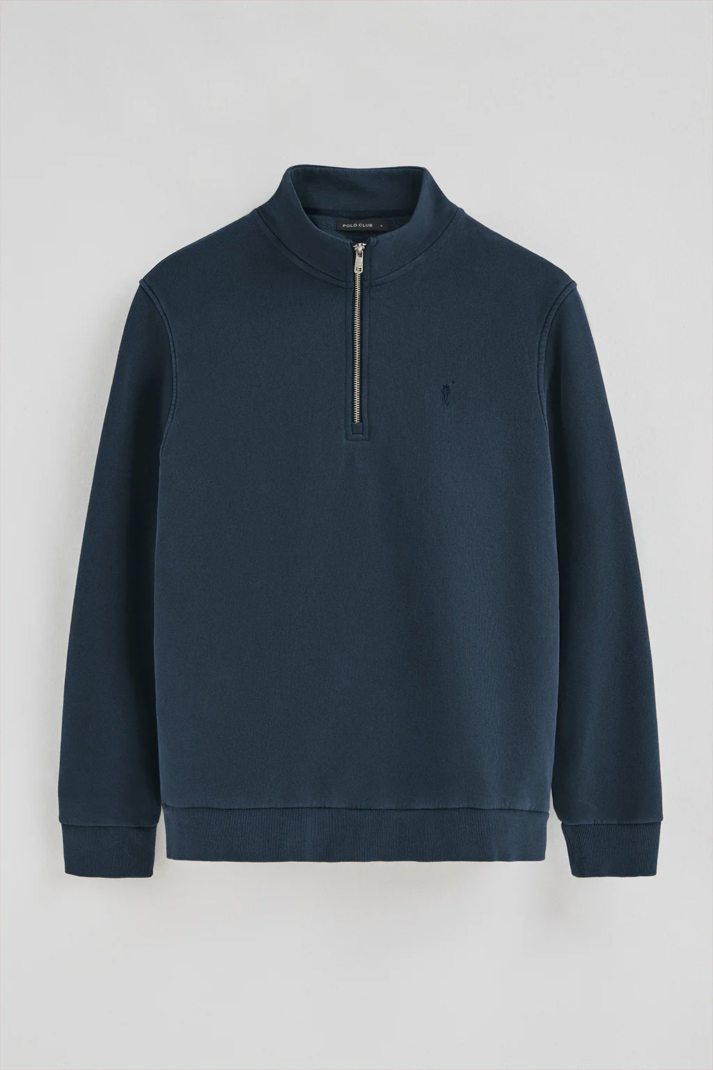 Navy-blue half-zip sweatshirt with washed effect and Rigby Go logo - Image 7