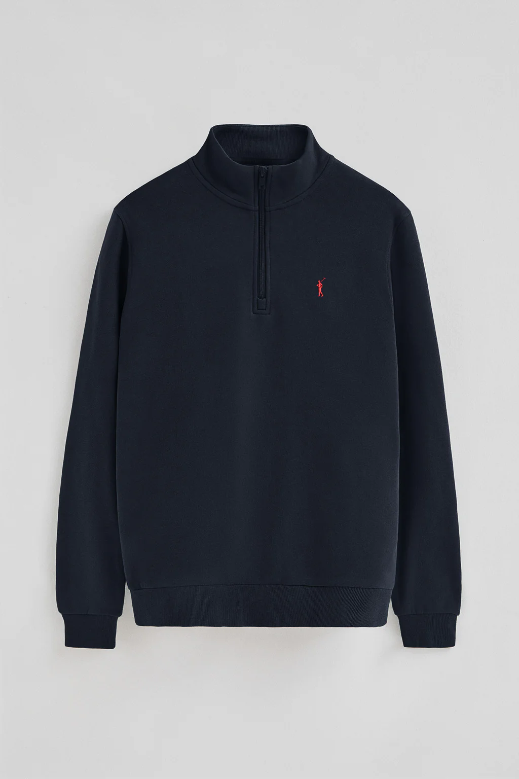 Navy-blue half-zip sweatshirt with Rigby Go logo - Image 5