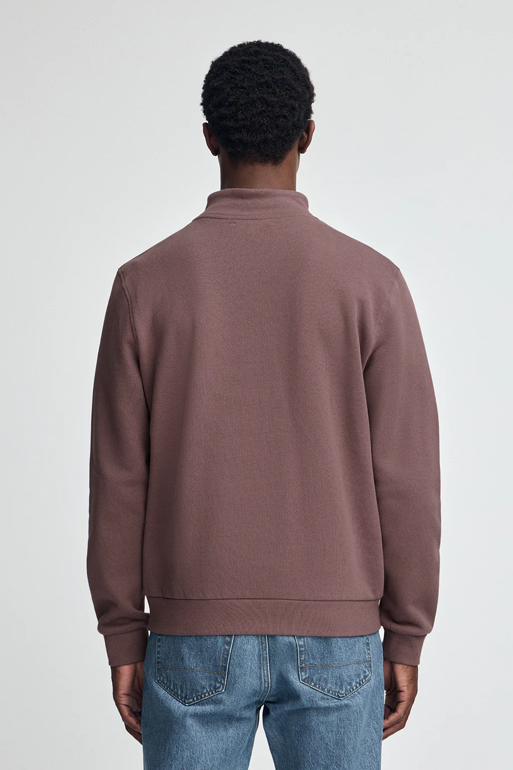 Taupe-pink half-zip sweatshirt with Rigby Go logo - Image 4