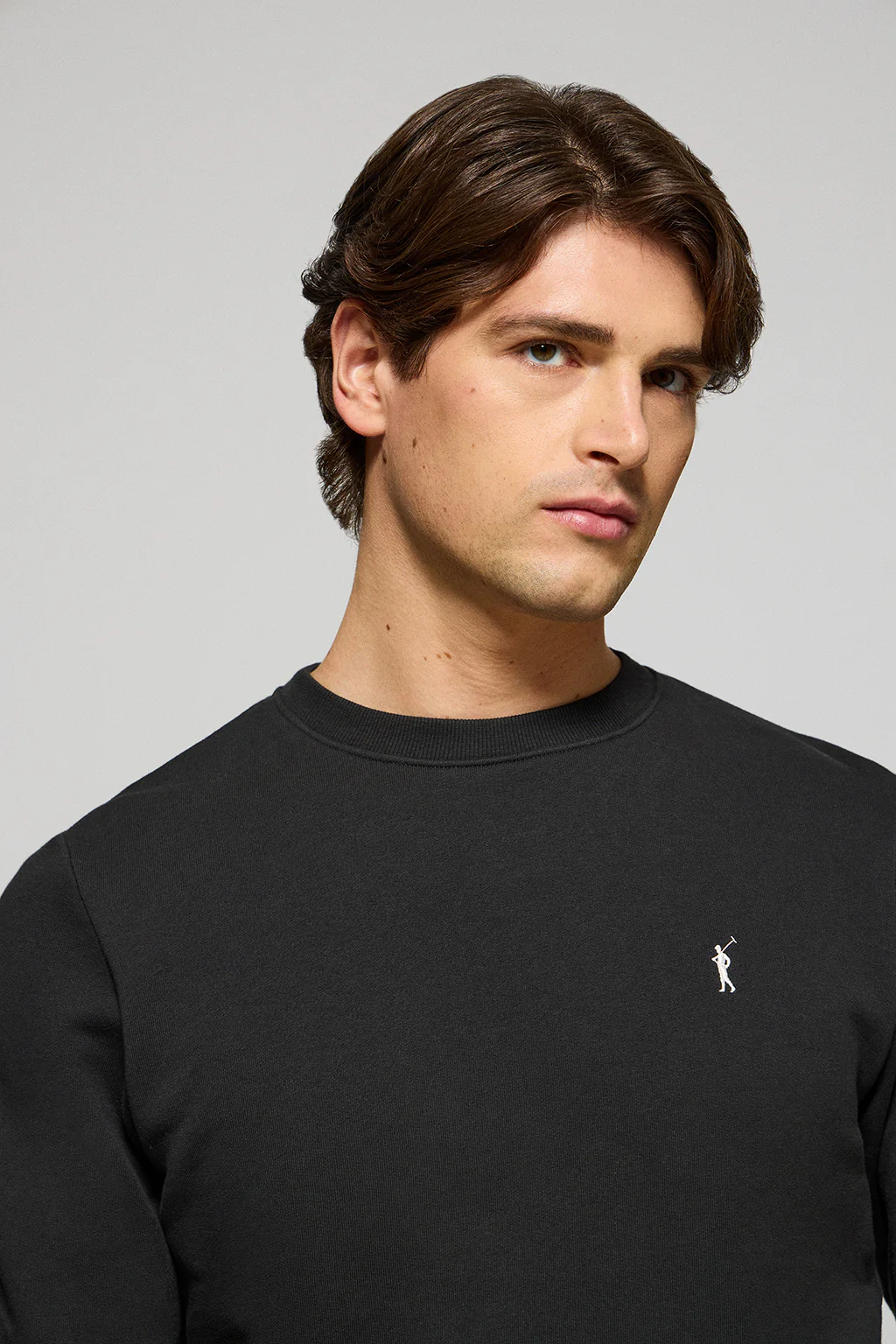 Black round-neck relaxed sweatshirt with Rigby Go embroidery - Image 3