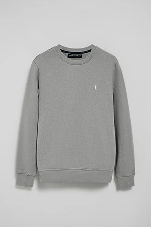 Grey round-neck relaxed sweatshirt with Rigby Go embroidery - Image 9