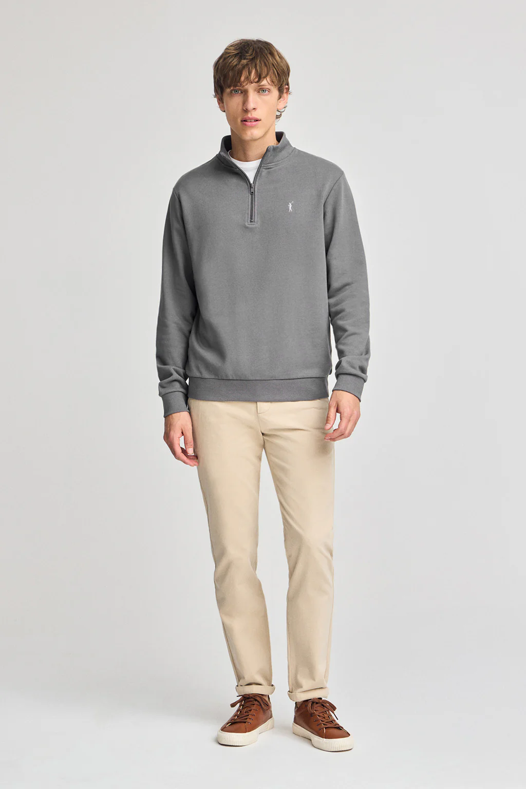 Asphalt-grey half-zip sweatshirt with Rigby Go embroidery - Image 4