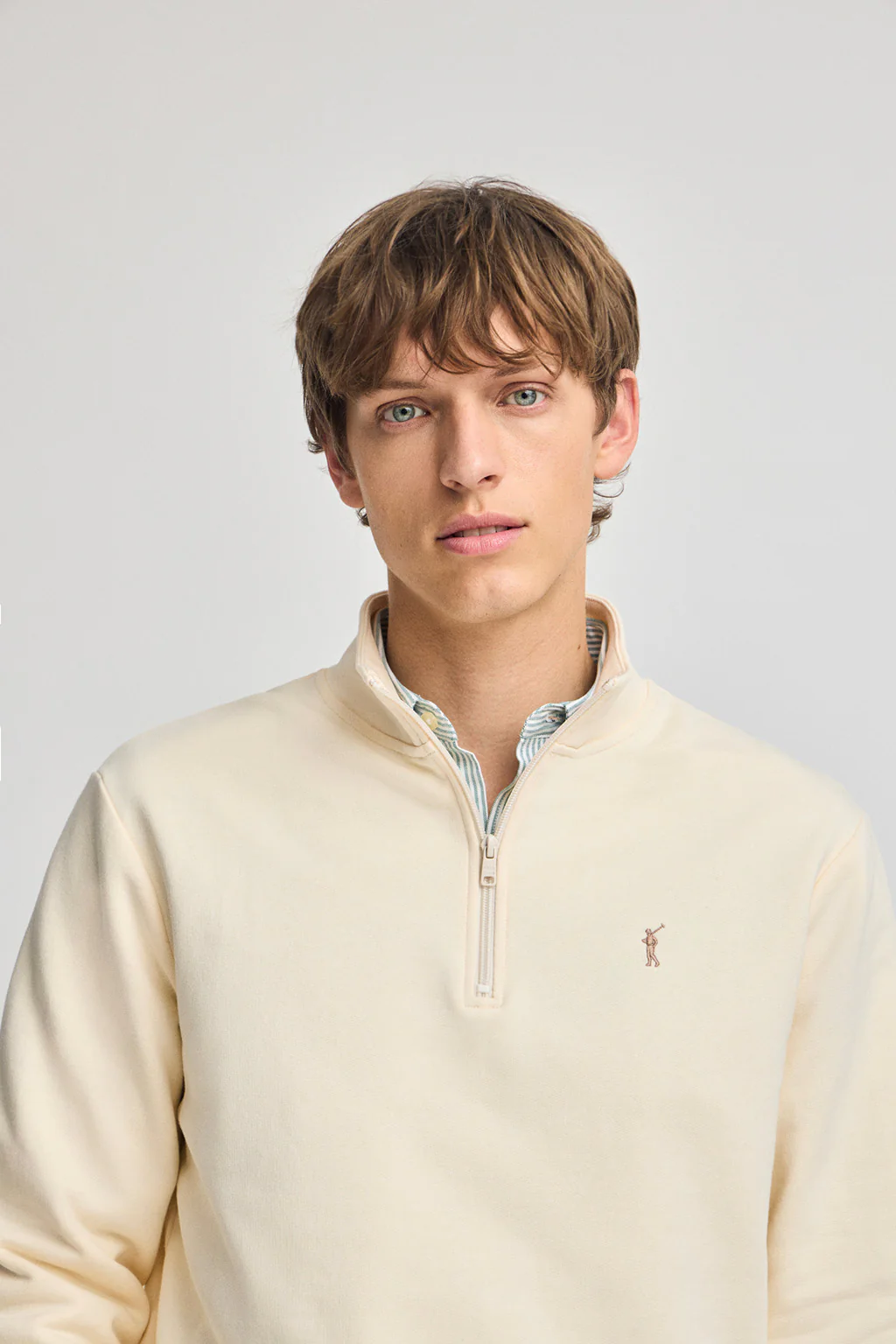 Nude half-zip sweatshirt with Rigby Go embroidery - Image 3