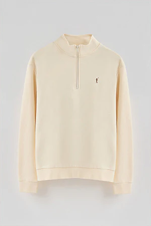 Nude half-zip sweatshirt with Rigby Go embroidery - Image 8