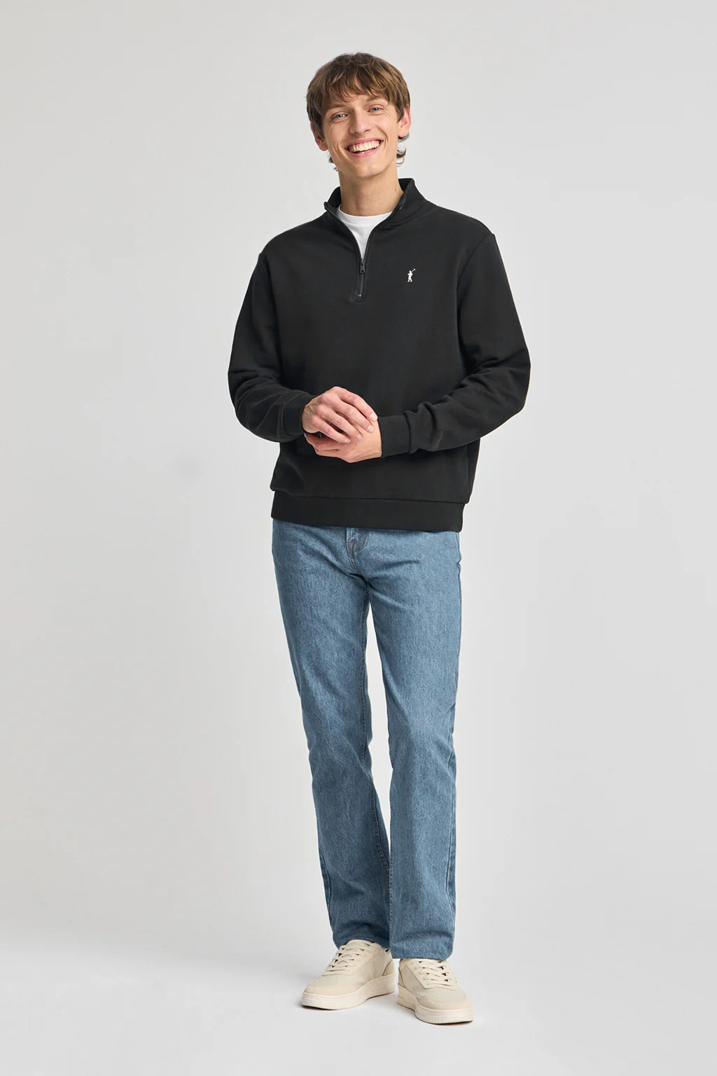 Black half-zip sweatshirt with Rigby Go embroidery - Image 4