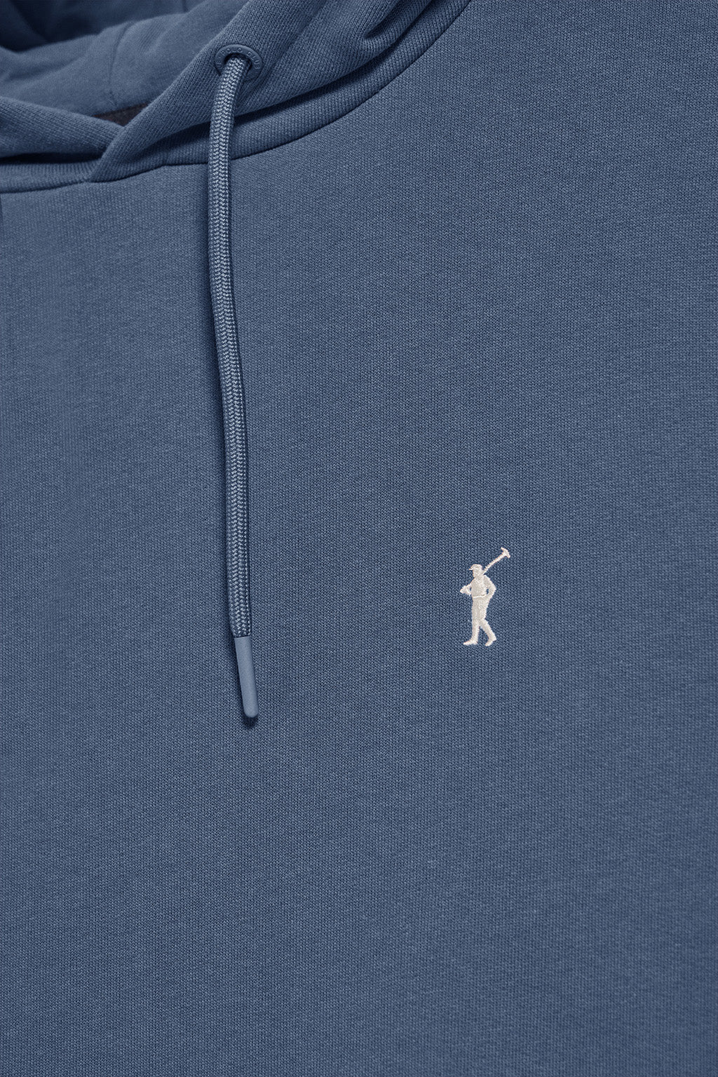 Denim-blue hoodie with pockets and Rigby Go embroidered logo - Image 6