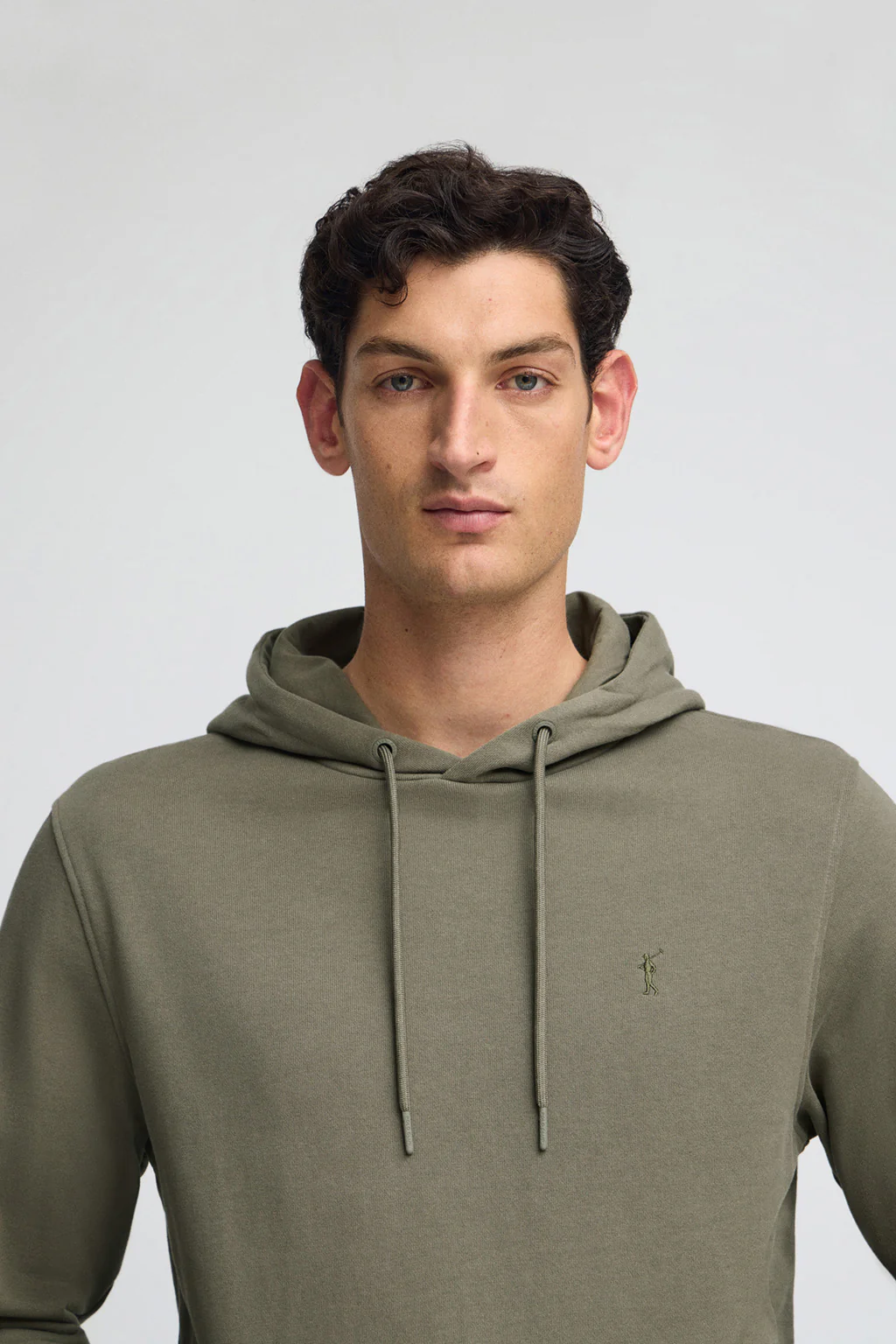 Army-green regular-fit hoodie with Rigby Go logo - Image 2