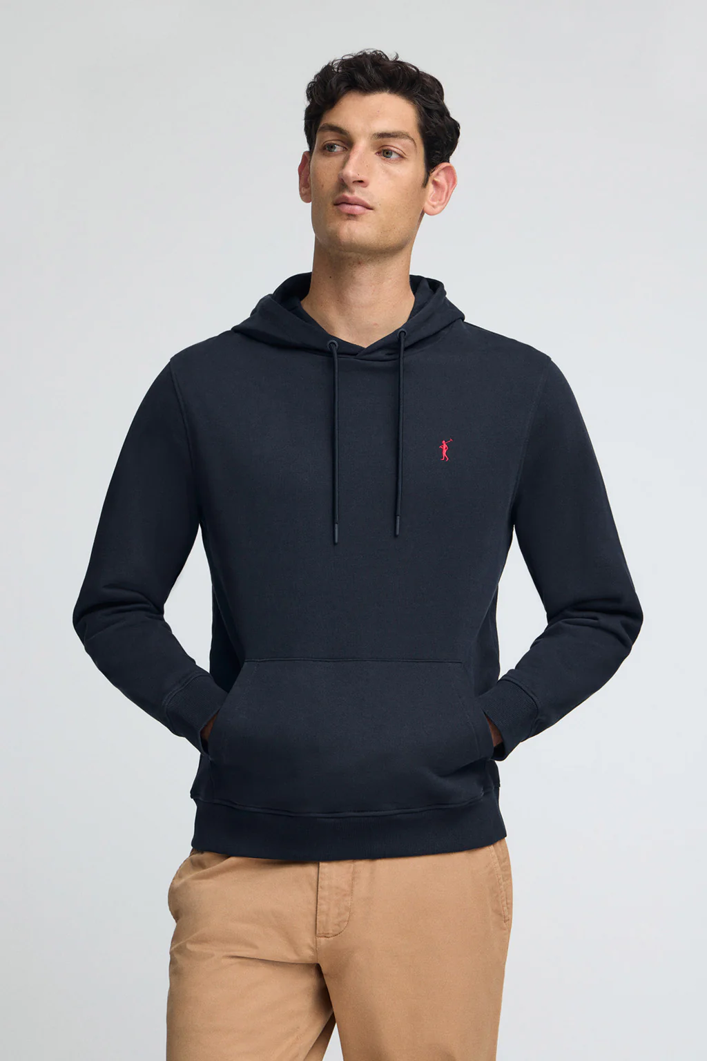 Navy-blue regular-fit hoodie with Rigby Go logo - Image 2