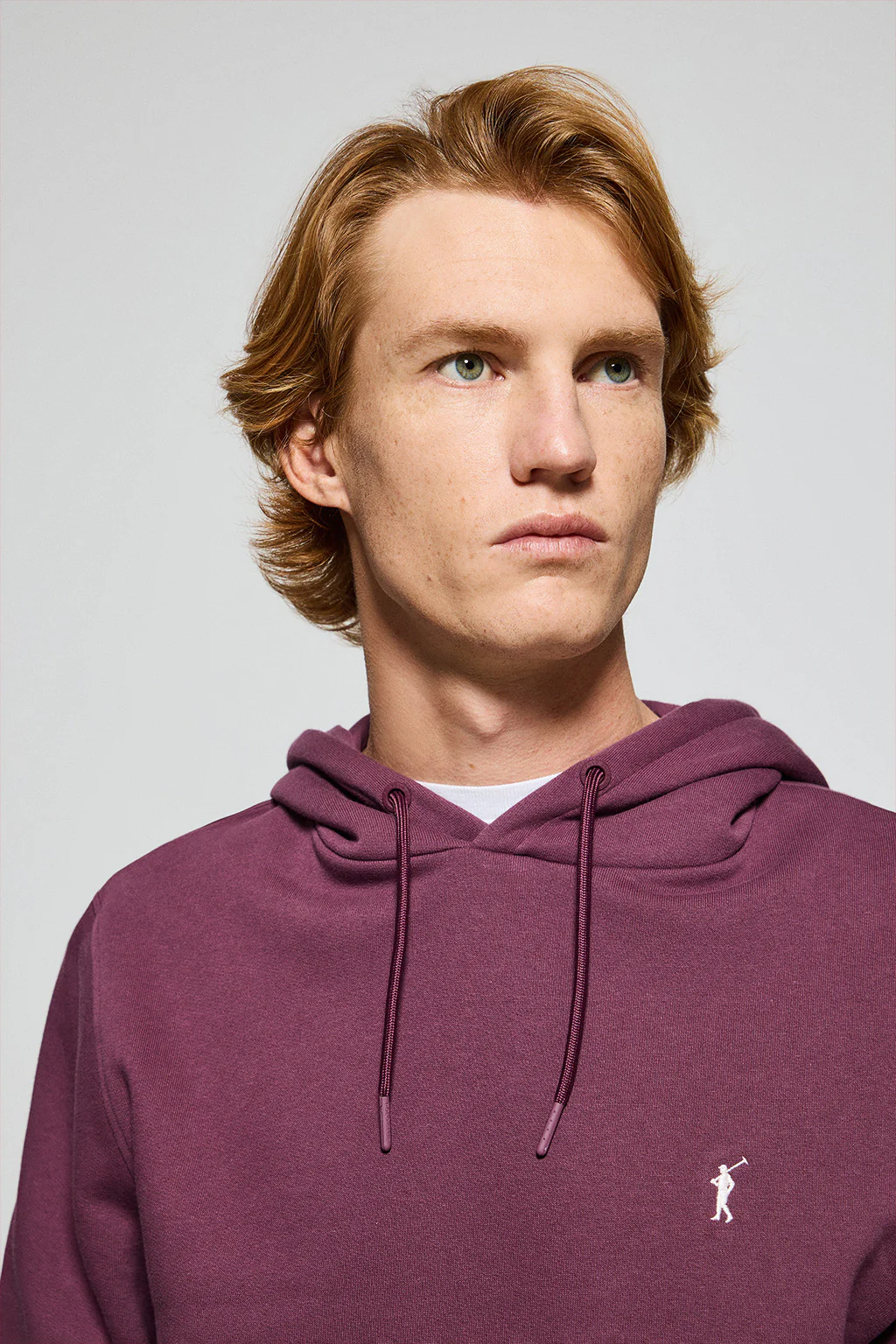 Plum hoodie with pockets and Rigby Go embroidered logo - Image 3