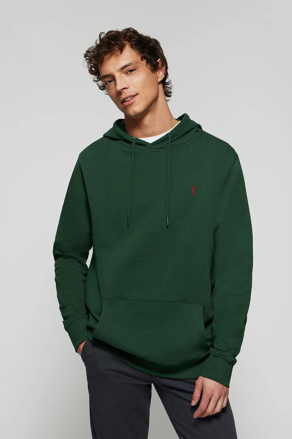 Bottle-green hoodie with pockets and Rigby Go logo - Image 4