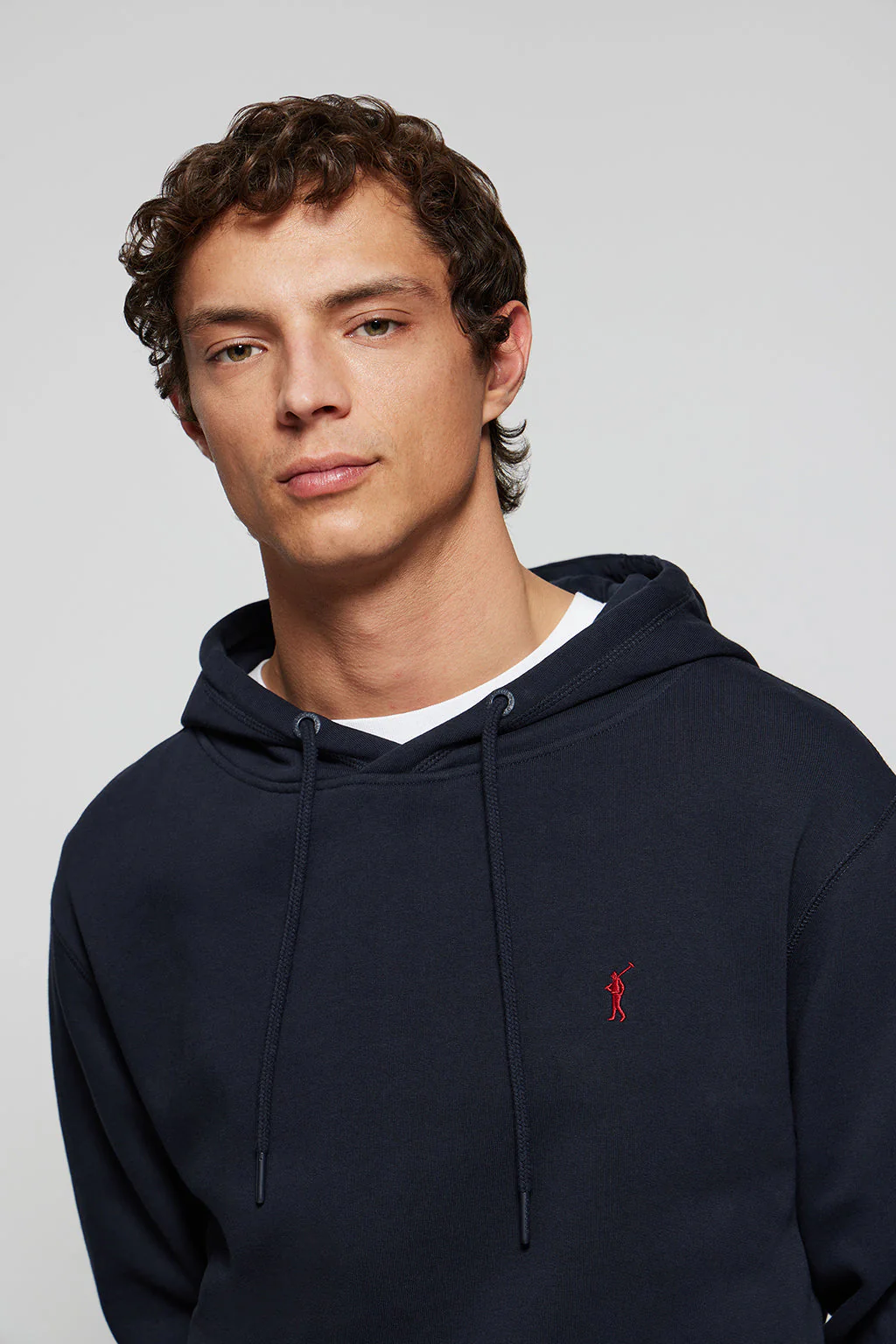 Navy-blue hoodie with pockets and Rigby Go logo - Image 2