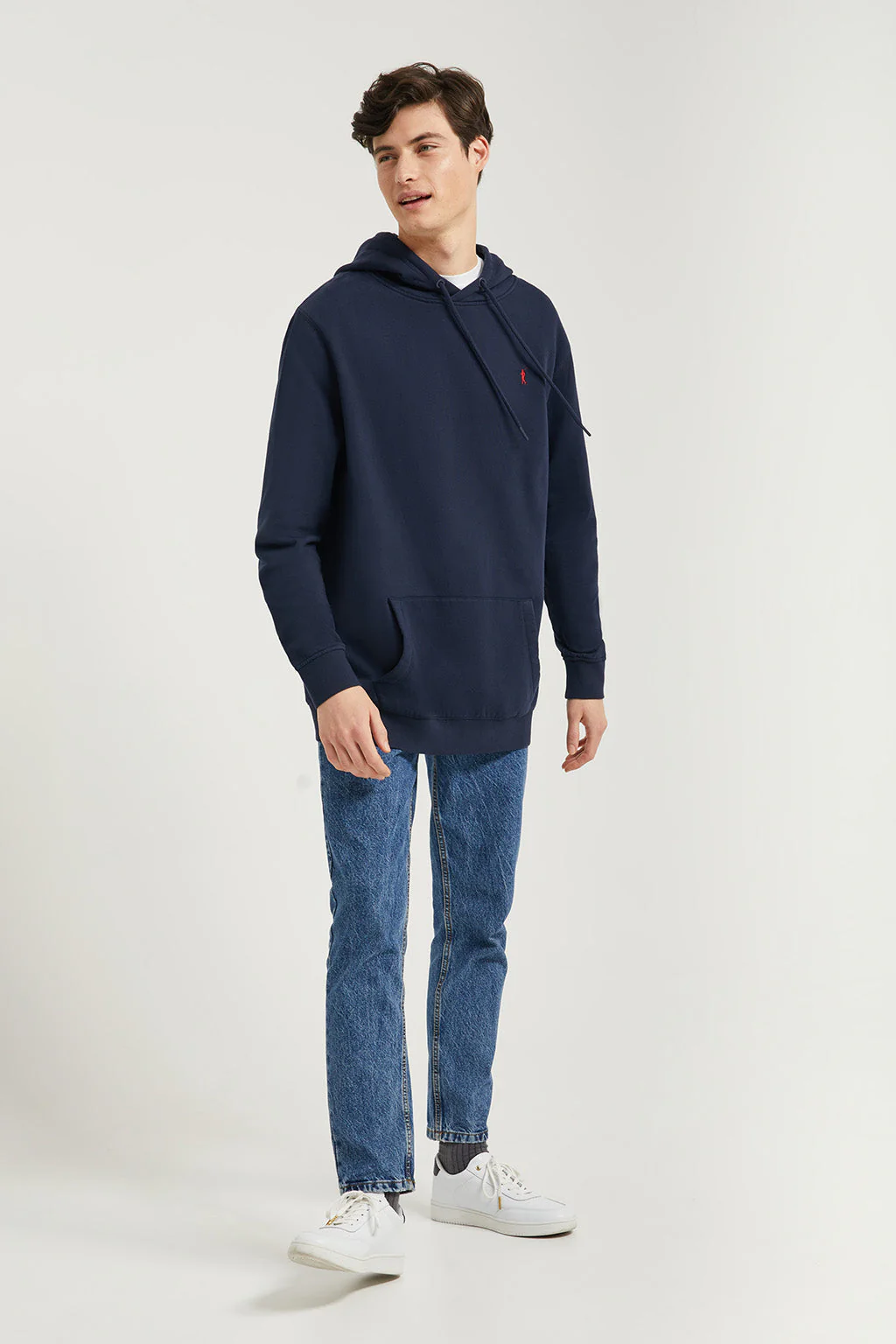 Navy-blue hoodie with pockets and Rigby Go logo - Image 4