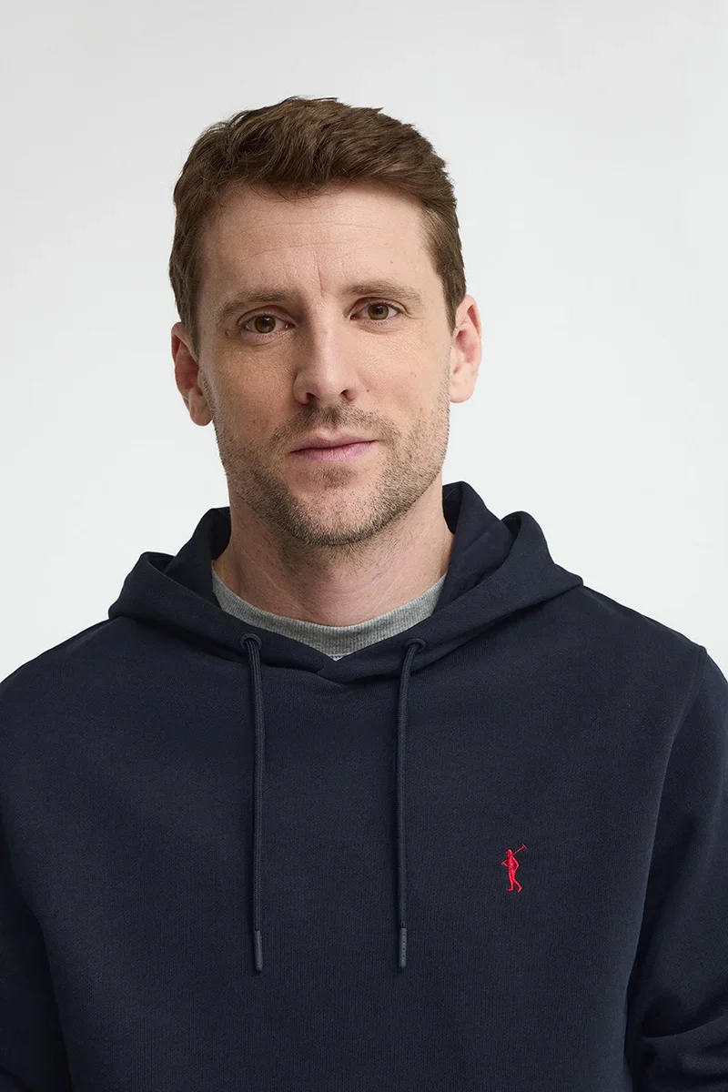 Navy-blue hoodie with Rigby Go embroidery - Image 2