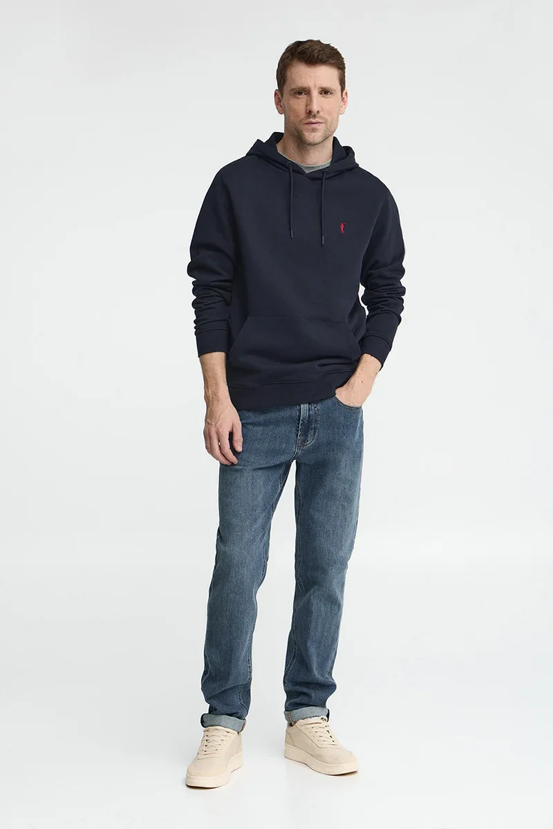 Navy-blue hoodie with Rigby Go embroidery - Image 3