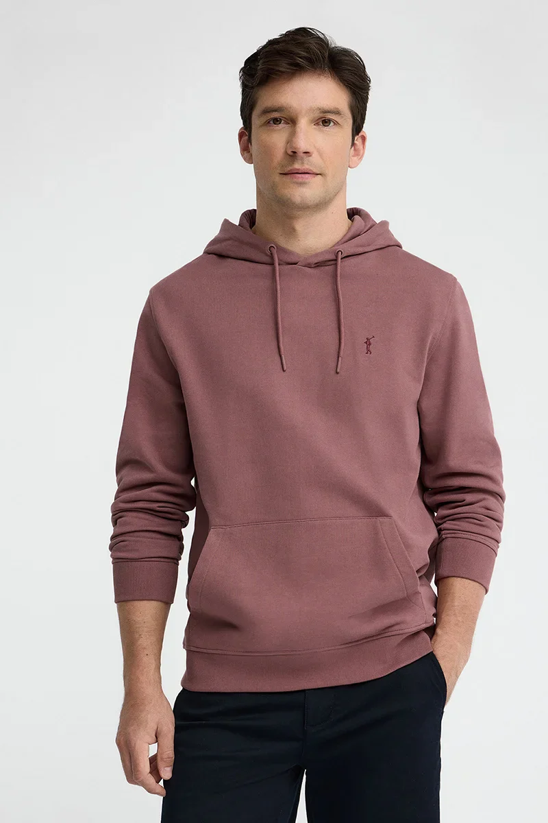 Wine-pink hoodie with Rigby Go embroidery - Image 2