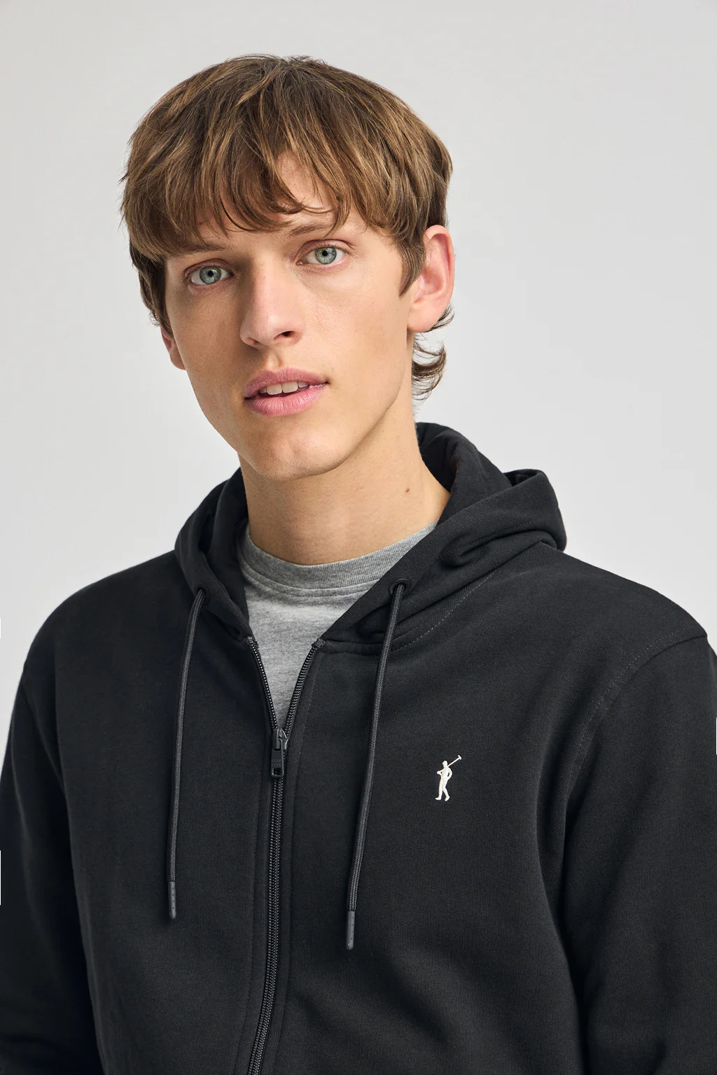Black zipped hoodie with Rigby Go logo - Image 3