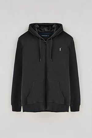 Black zipped hoodie with Rigby Go logo - Image 8