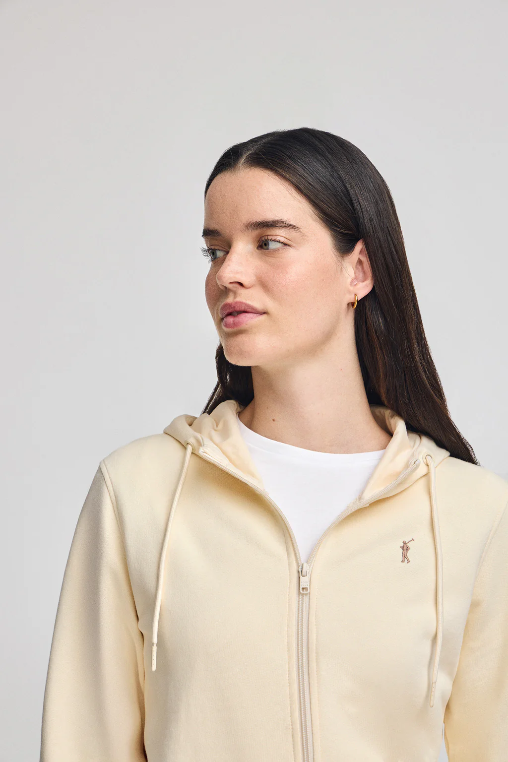 Nude hoodie with zip and Rigby Go embroidery - Image 3