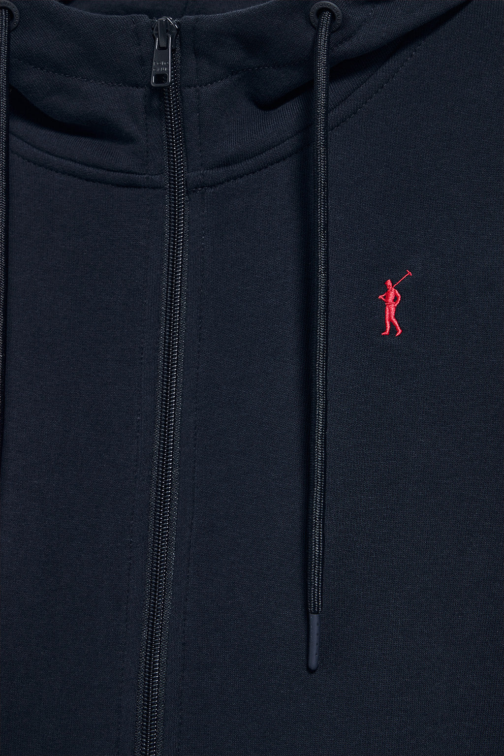 Navy-blue hoodie with zip and Rigby Go embroidery - Image 6