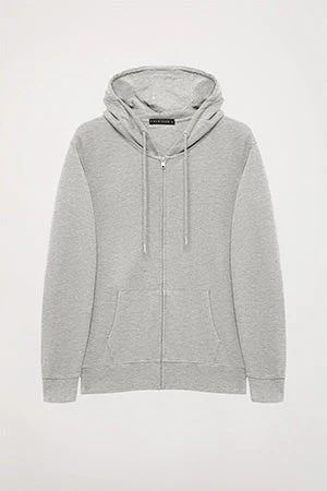 Grey-vigore zip-through hoodie with Rigby Go logo - Image 8