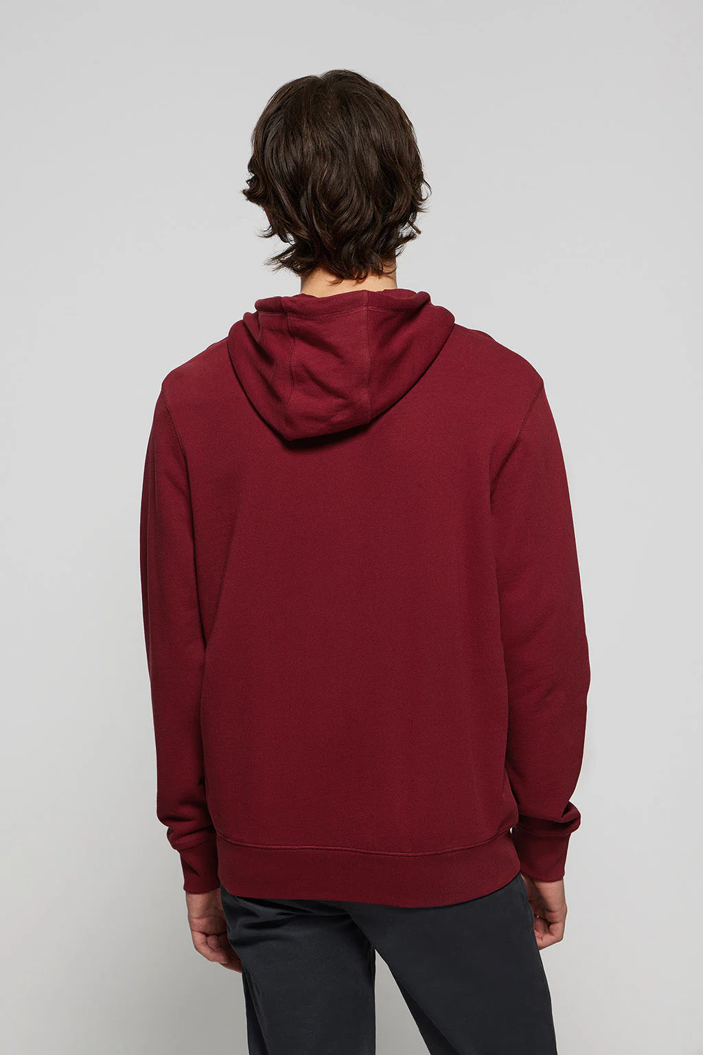 Maroon-grey zip-through hoodie with Rigby Go logo - Image 4