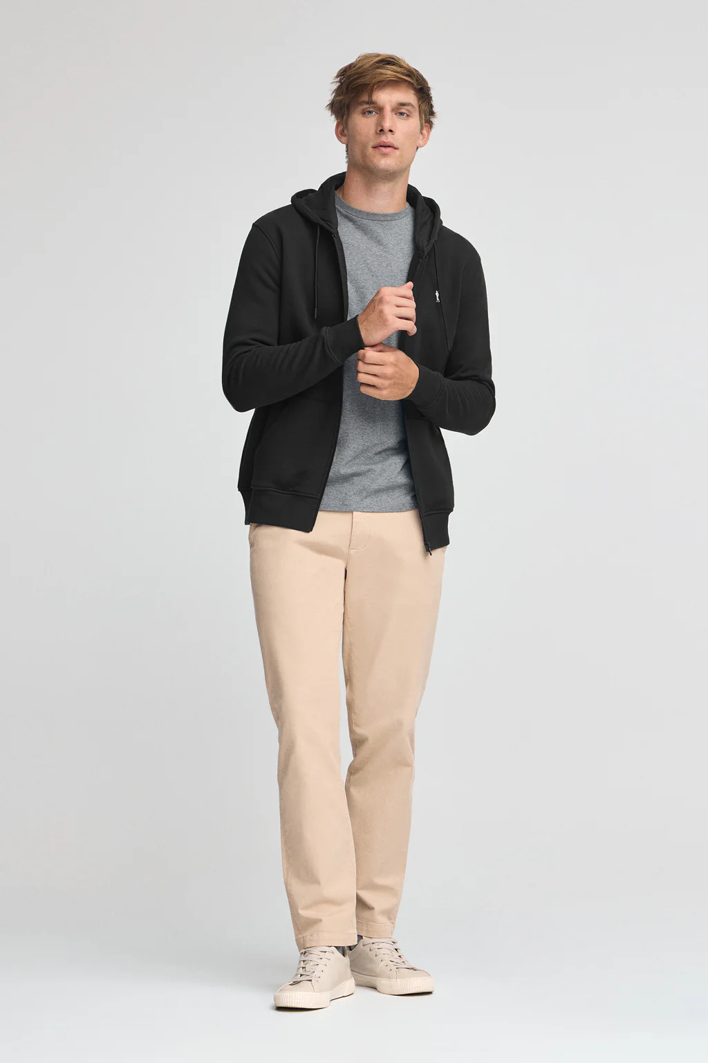 Black zip-up hoodie with Rigby Go logo - Image 2