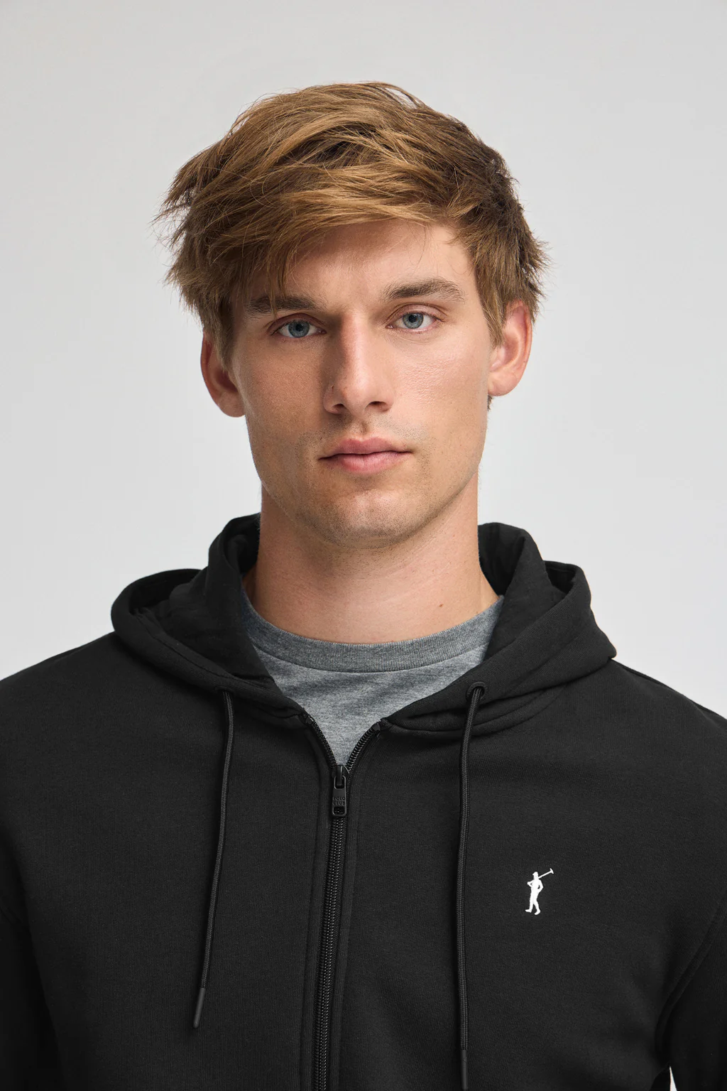 Black zip-up hoodie with Rigby Go logo - Image 3