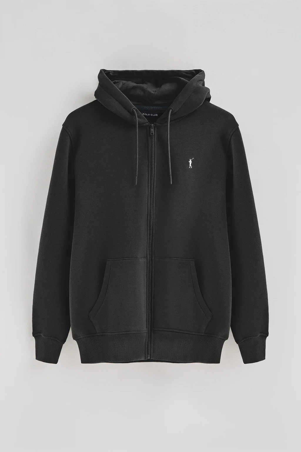 Black zip-up hoodie with Rigby Go logo - Image 5
