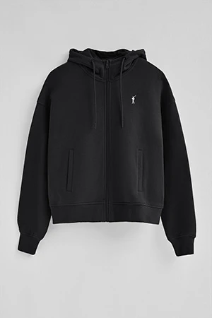 Black zipped hoodie and Rigby Go logo - Image 8